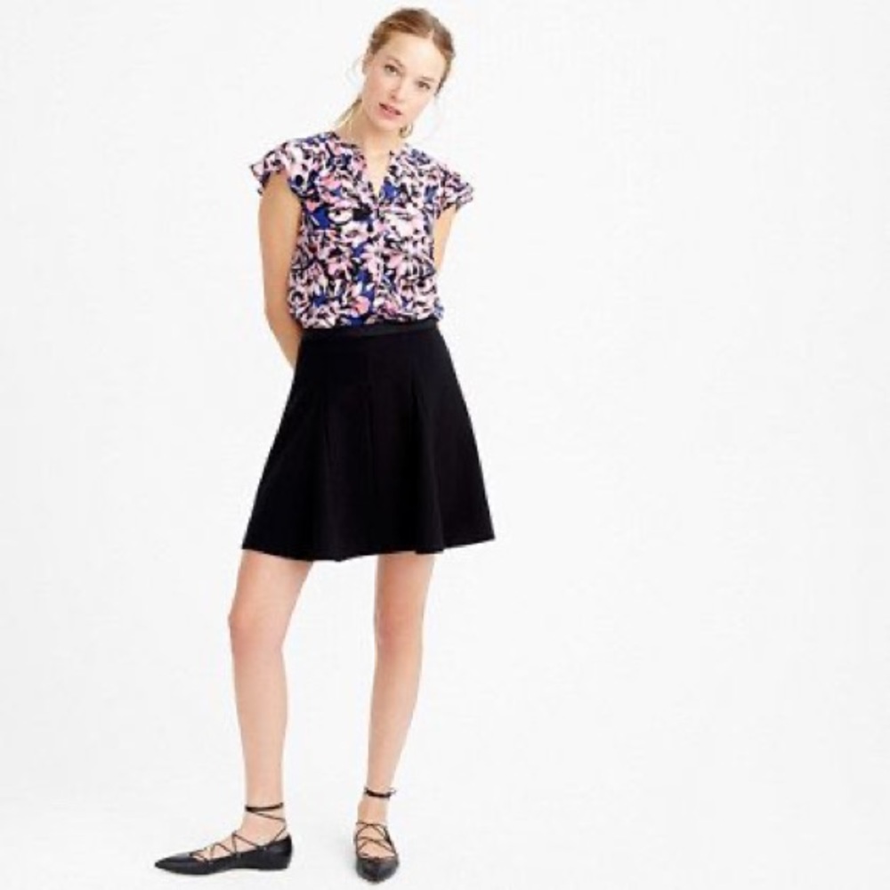 J.Crew Circle Mini Skirt in Crinkled Crepe